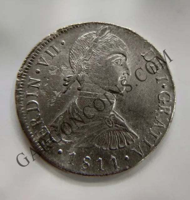 Fernando VII  8 Reales Lima Busto Indígena 1811  J P en EBC+