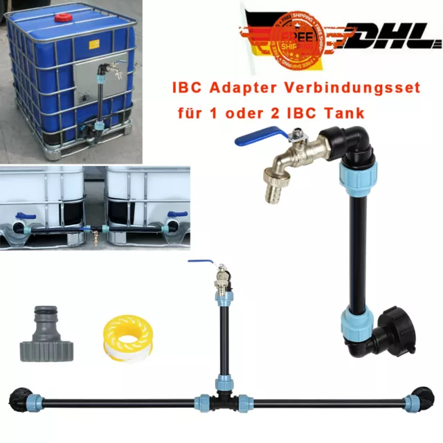 IBC Adapter Verbindungsset für 1-2 Regenwassertanks Nebeneinander Schwanenhals