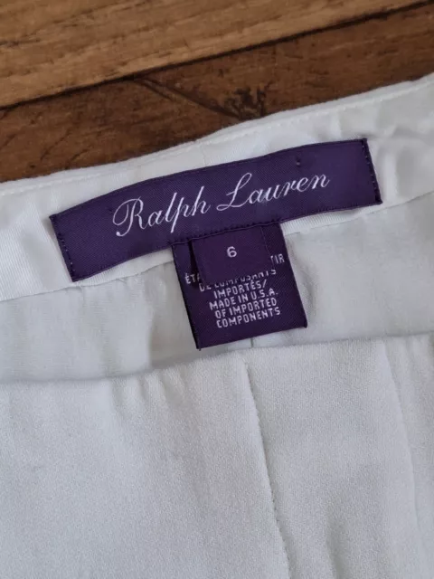 RALPH LAUREN Purple Label White Wool Mulberry Silk Trousers UK 10 EU 38 USA 6