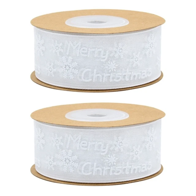 2x Geschenk Verpackung Band Schneeflocke Grosgrain-Band Diy Handwerk Band