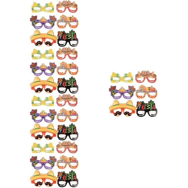 60 piezas Vidrio Fiesta Gafas Mexicanas Decoración Fiesta Gafas Accesorios