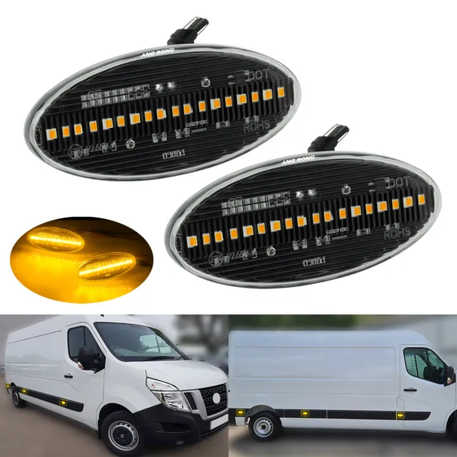 Clear Lens LED Side Indicator Repeater Light For Renault Master MK3 10+ 93197564