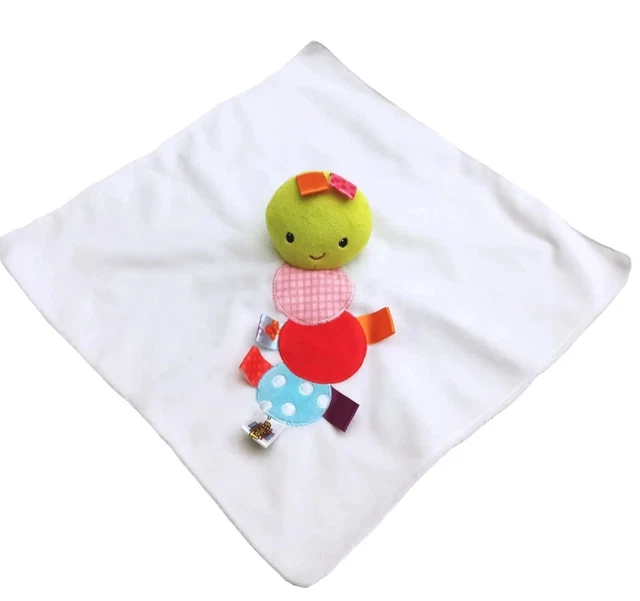 Taggies Caterpillar Peluche Amoroso Seguridad Confort Juguete Blanco Satinado Manta Sonajeros