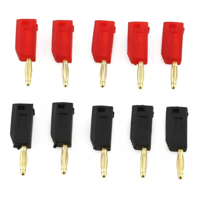 10x Red and Black 2mm Mini Stackable Banana Plug Pin Jack Wire Cable Connector