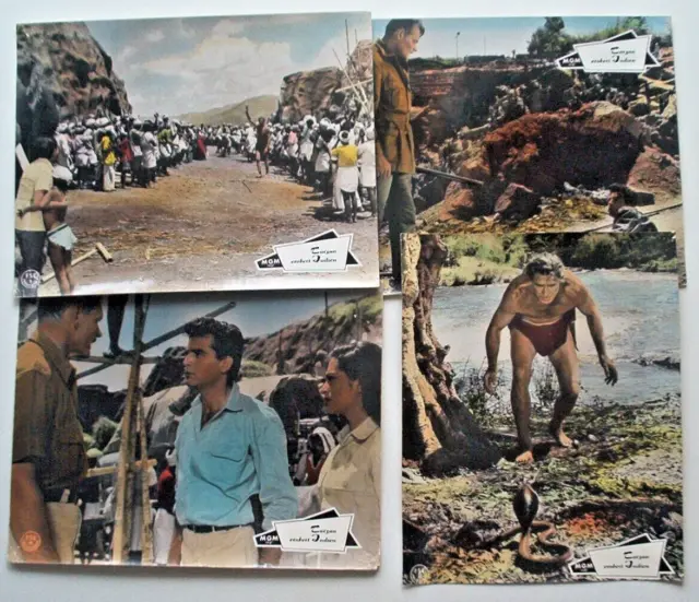 4x EA Aushangfoto TARZAN EROBERT INDIEN 1963 mit Jock Mahoney