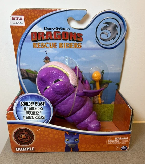 NEW! DRAGONS RESCUE Riders BURPLE Dragon Toy Boulder Blast Projectile ...