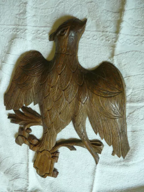 antique french pediment ornate 1800's hand carved oak architectural  bird