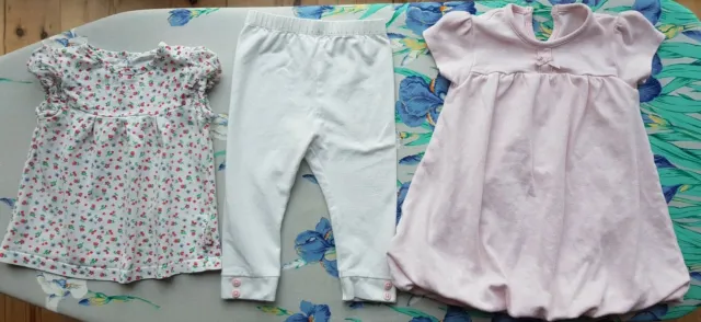 Girls 9-12 months bundle dress and leggings set and a bonus cute top.