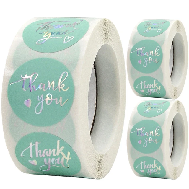 3 Rolls labeling stickers Verpackungsaufkleber Danke Etiket