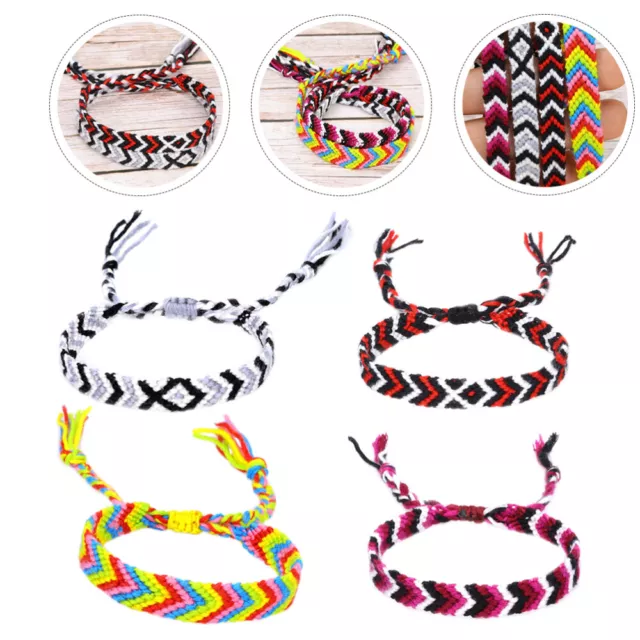 4pcs cord bracelets Handmade Hand Ropes Bohemian Braided Bracelets Mystery