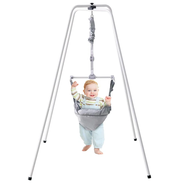 Baby Jumper with Stand, 35LBS Strong Loading Baby Bouncers, Height-Adjustable To