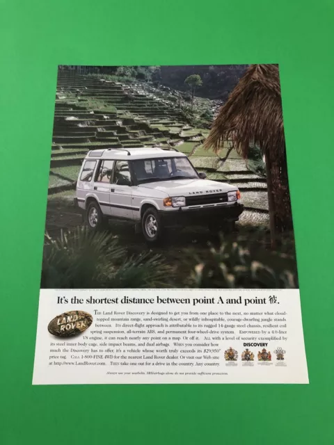 1994 1995 1996 1997 1998 Land Rover Discovery Original Print Ad Advertisement B9