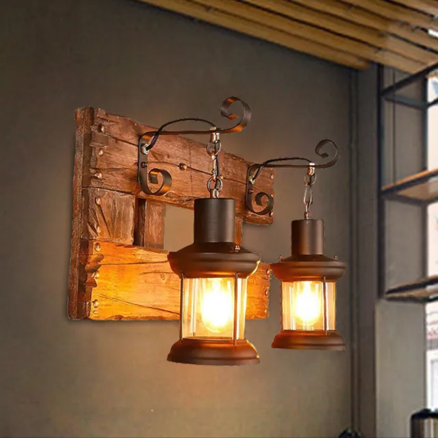 Retro Industrial Rustic Wall Lamp Hallway Candle Holder Indoor/Outdoor Lantern