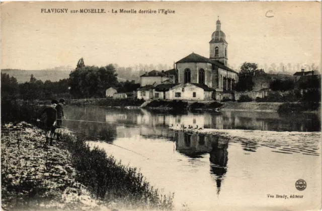 CPA AK FLAVIGNY-sur-MOSELLE - The Moselle behind the Church (483517)
