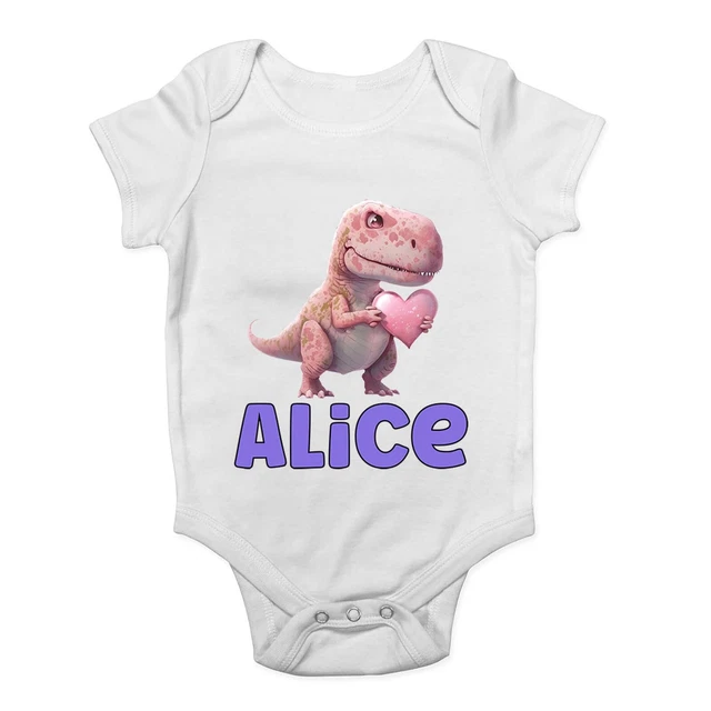 Gilet personalizzato San Valentino dinosauro bambino crescita amore cuore body ragazzi ragazze