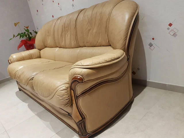 Vends canape Roche et Bobois cuir jaune sur Gens de Confiance
