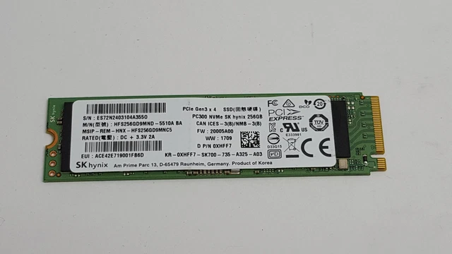 Lot of 5 SK Hynix PC300 HFS256GD9MND-5510A 256 GB NVMe 80mm SSD