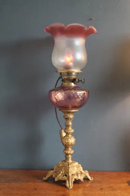 Baroque style table lamp. ( oil lamp conversion)