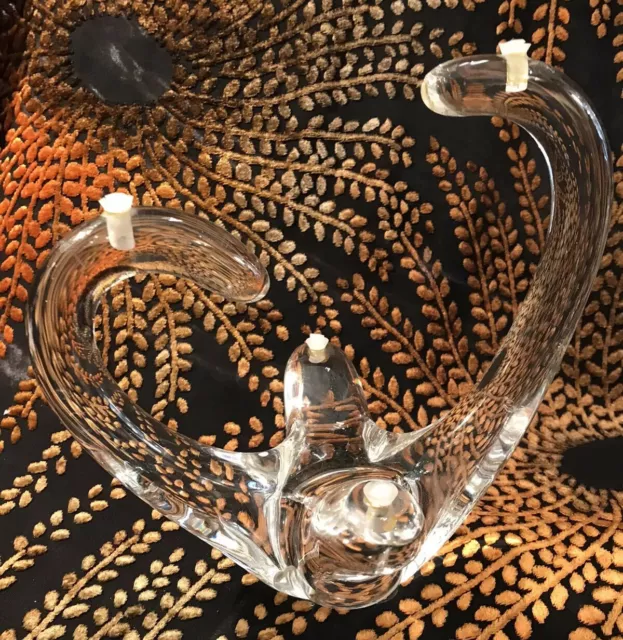 Candelero Cristal/Firmado Schneider/Cristalería Art Deco / Decoración