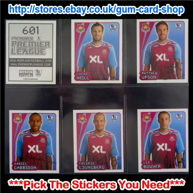 Merlin’s Premier League 2007-2008 (600 to 649) *Please Select Stickers*