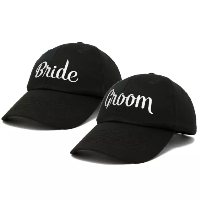 DALIX Bride Groom Dad Hats Baseball Caps Newlywed Wedding Party Gift