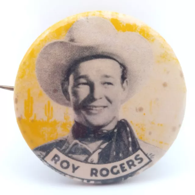 Vintage Roy Rogers Pinback Button Actor Singer Pin Badge Man Cowboy Hat Western