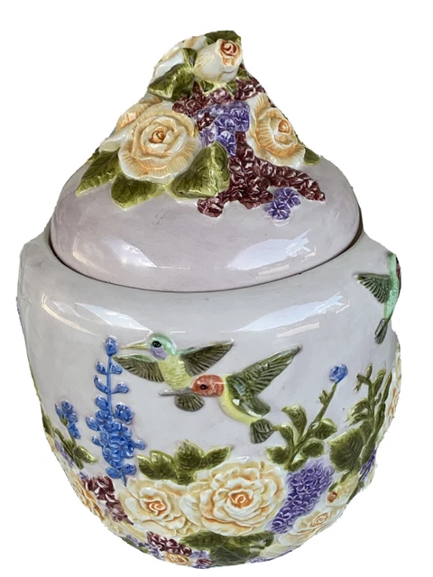 Harry And David Beautiful Home Decor Multicolor Sugar  Canister  Tall 10” F1