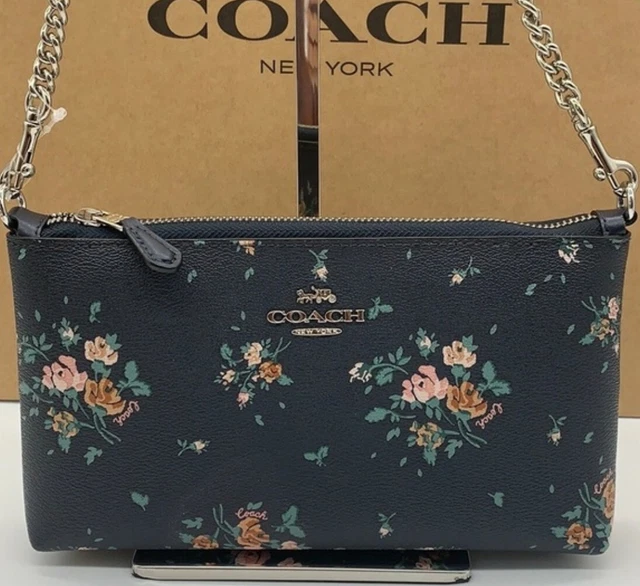 Coach zip top crossbody with rose bouquet print clearance