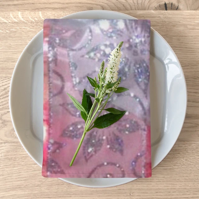 Merry Christmas Colorful Box Light with Silver Bow Napkins Set of 4