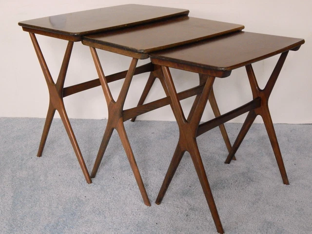 vtg mid century modern danish nesting tables z x wegner juhl