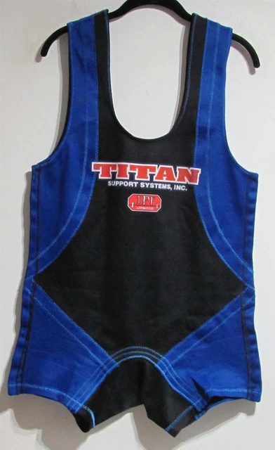 Titan Custom Centurion Squat Suit (Approx. 34) Blue & Black (for 148 lifter) LU