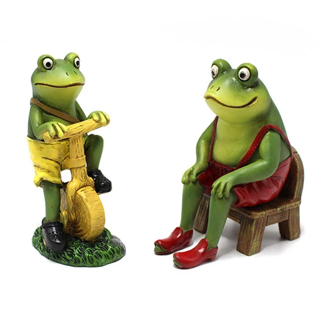 Artisanat miniature de figurine de grenouille mignonne pour la décoration de
