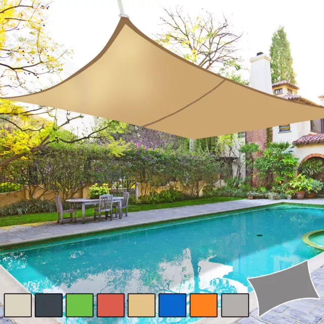 Sun Shade Sail Garden Patio Awning Canopy 98% UV Block Rectangle NEW