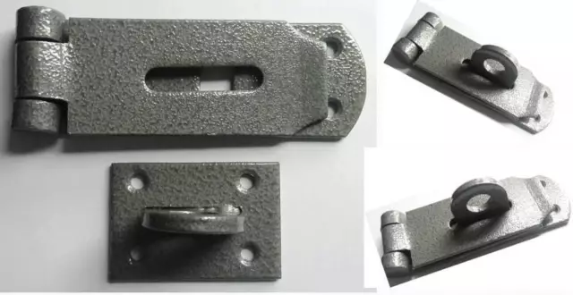 Hasp & Staple - 5" x 2" (126 mm x 50 mm) - Résistant - Acier trempé - Revêtu