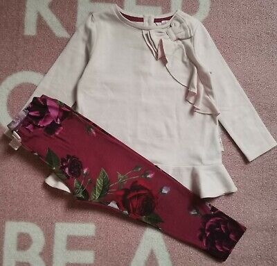 Ted Baker Girl's Floral J Rose outfit set size 2-3 years