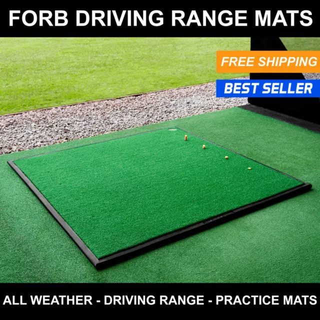 FORB Driving Range Golf Mats | All Weather Hitting Mats Optional Golf Ball Tray