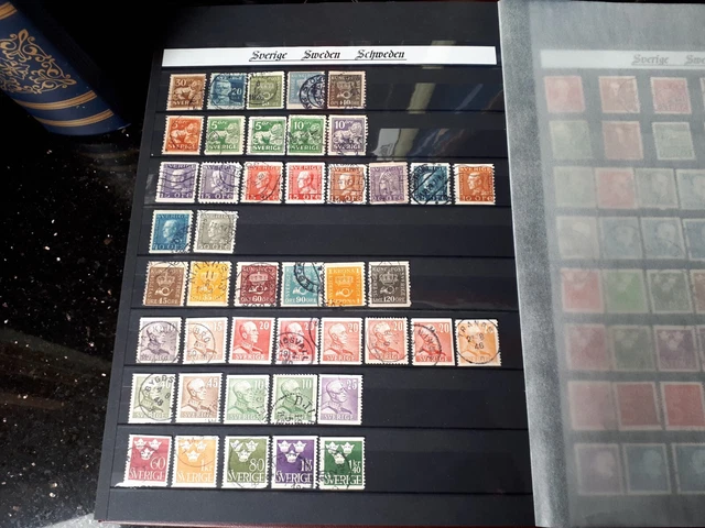 POSTAGE STAMPS "SWEDEN", class sorting on 16 album pages, TIP 3