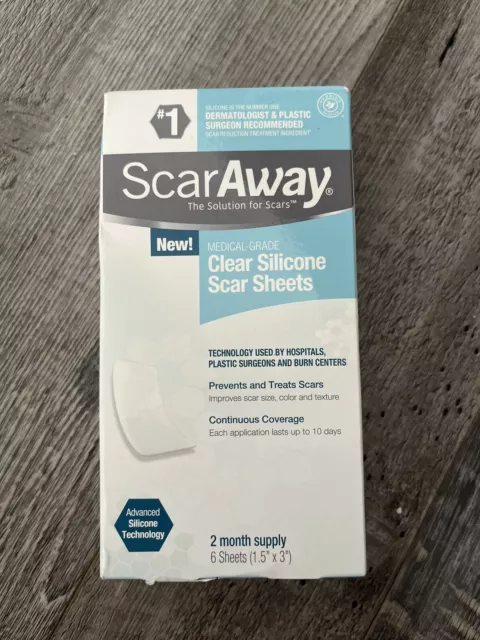 ScarAway Clear Silicone Scar Sheets - White, 6 Count