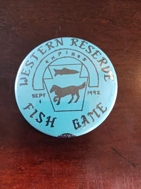 Western Reserve Fish And Game Pin, Mercer Pa, Sept 1 1992, Blue