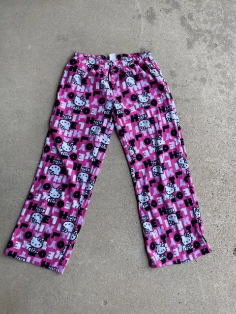 Hello Kitty Valentines Pink Fuzzy Pajama Pants Size Small Sanrio NWT VHTF