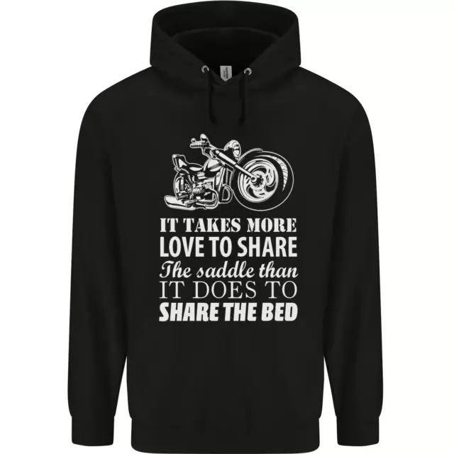 Felpa con cappuccio Share the Saddle moto biker da uomo 80% cotone