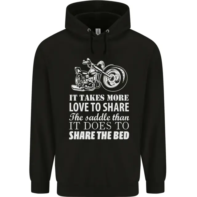 Share the Saddle Motorcycle Motorbike Biker Mens 80% Cotton Hoodie