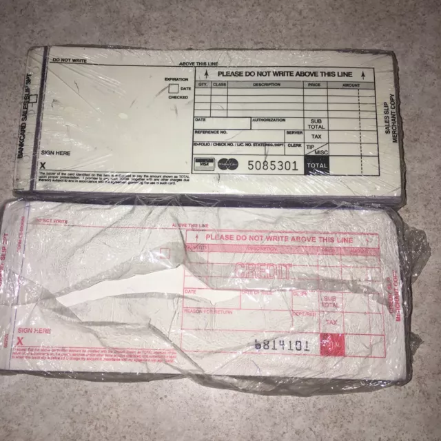 Vintage Credit Card Deposit Slips Carbon Paper Impression Machine Lot of 2 packs