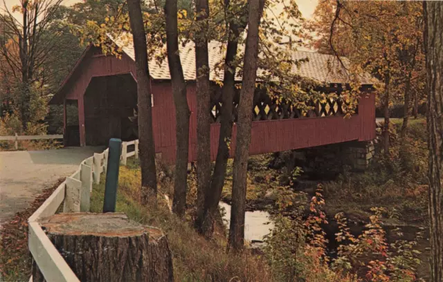 Brattleboro VT Vermont, Covered Creamery Bridge Whetstone Brook Vintage Postcard