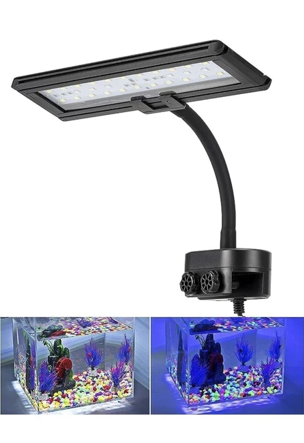 LED Aquarium Light Gooseneck Clamp Clip on Small Led Light For Planted Saltwater