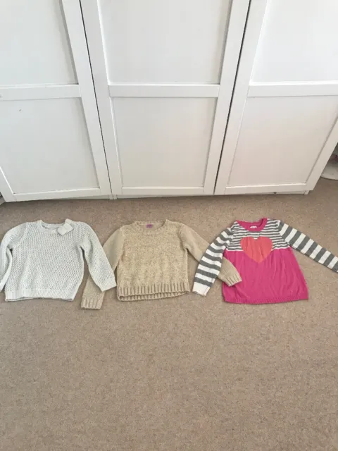 Bundle Of 3 Girls Winter Jumpers F&F & Childrens Place Size 5 Years