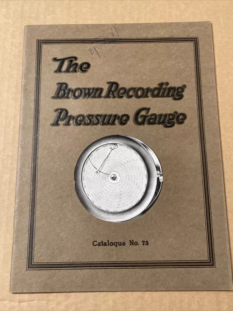 Antique 1920 Brown Recording Pressure Gauge Advertising Catalog
