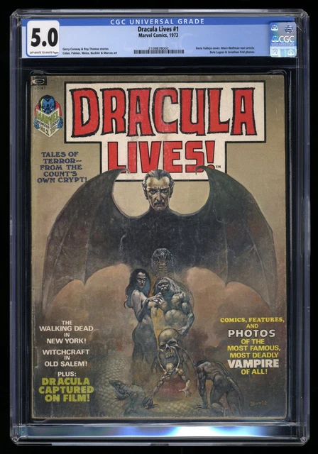 Dracula Lives (1973) #1 CGC VG/FN 5.0 Off White to White Boris Vallejo Cover!