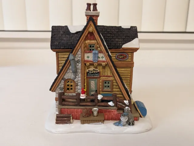 Lemax Lighted Christmas "Vail Village" Pete's Fishing Cabin #85321 RETIRED