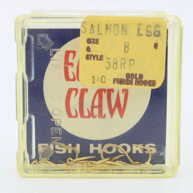 Eagle Claw 10 Pack 38RP Size 8 Brass Salmon Egg Fish Hooks Fishing